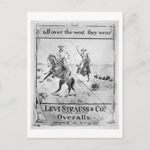 Advert for Levi Strauss & Co, c.1900 (litho) Postcard