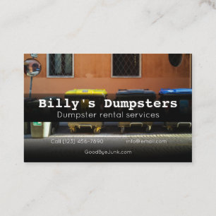 Advertise Dumpster Rental Services company Business Card