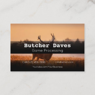 Advertise Game Deer Animal Processing Company Busi Business Card