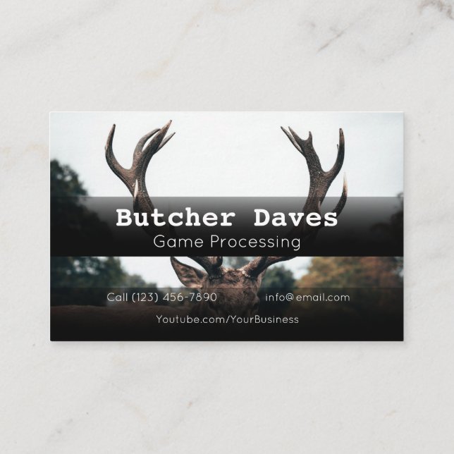 Advertise Game Deer Animal Processing Company Business Card (Back)