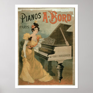 Advertisement for 'A. Bord Pianos, Paris' (color Poster