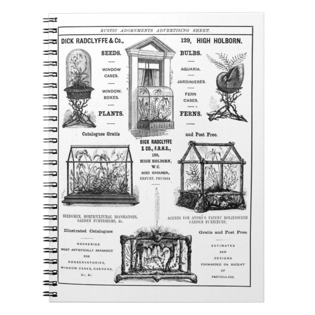 Advertisement for 'Dick Radclyffe & Co.' Rustic Ad Spiral Notebook (Front)