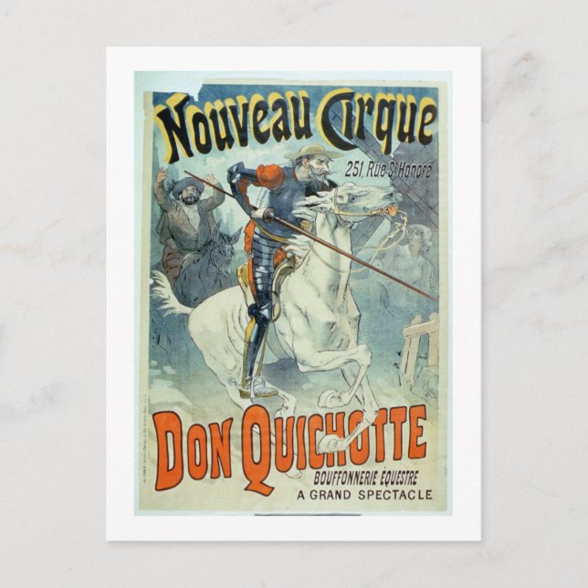 Advertisement for 'Don Quixote, New Circus', Horse Postcard (Front)