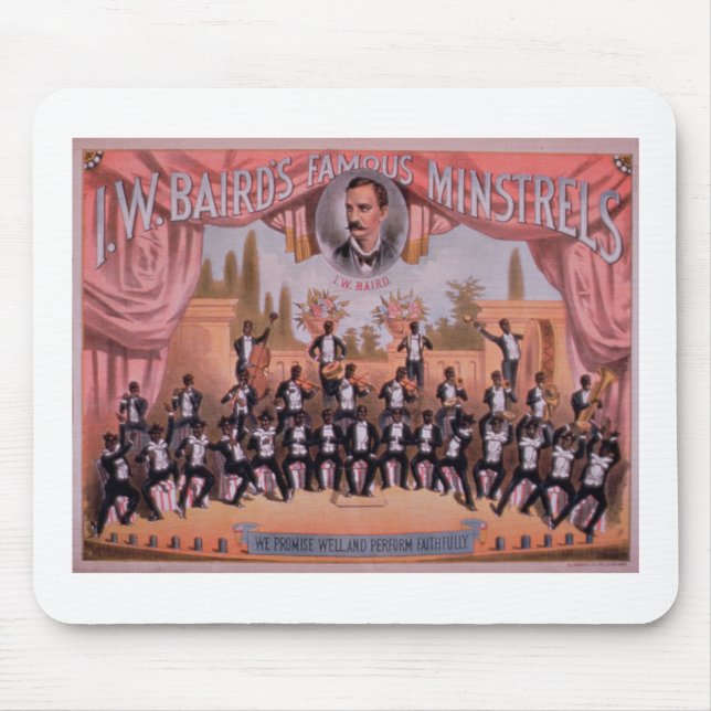 Advertisement for 'I.W. Bairn's Famous Minstrels' Mouse Pad (Front)