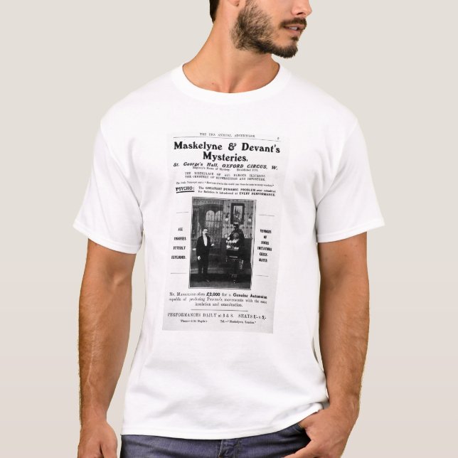 Advertisement for Maskelyne & Devant's Mysteries T-Shirt (Front)