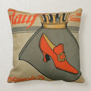 Advertisement for 'Stauf Shoes' (colour litho) Cushion
