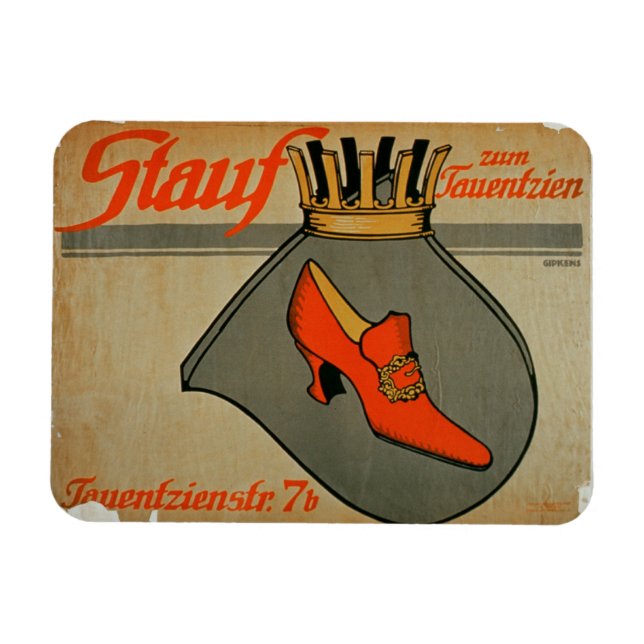 Advertisement for 'Stauf Shoes' (colour litho) Magnet (Horizontal)