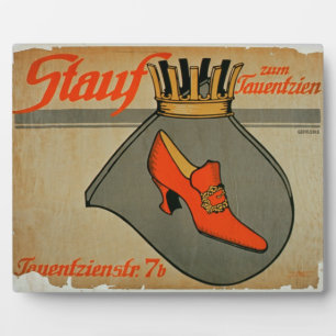 Advertisement for 'Stauf Shoes' (colour litho) Plaque