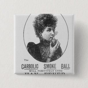 Advertisement for the Carbolic Smoke Ball 15 Cm Square Badge