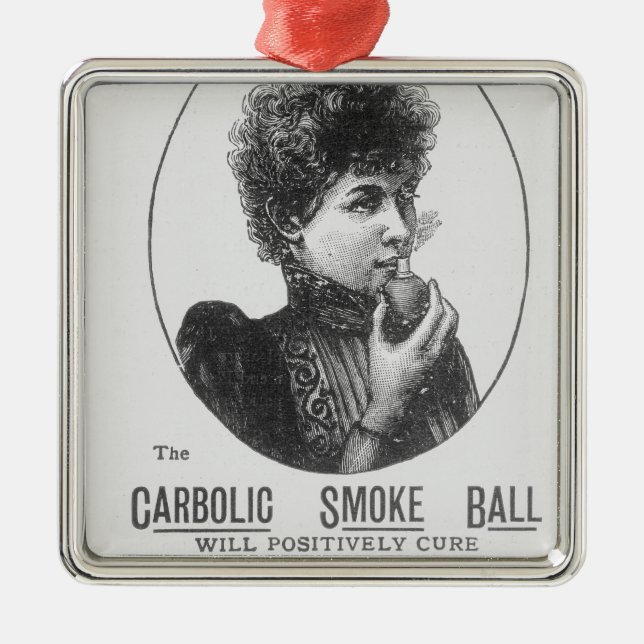 Advertisement for the Carbolic Smoke Ball Metal Tree Decoration (Front)