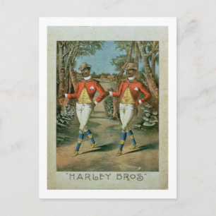 Advertisement for the 'Harley Brothers' (colour li Postcard