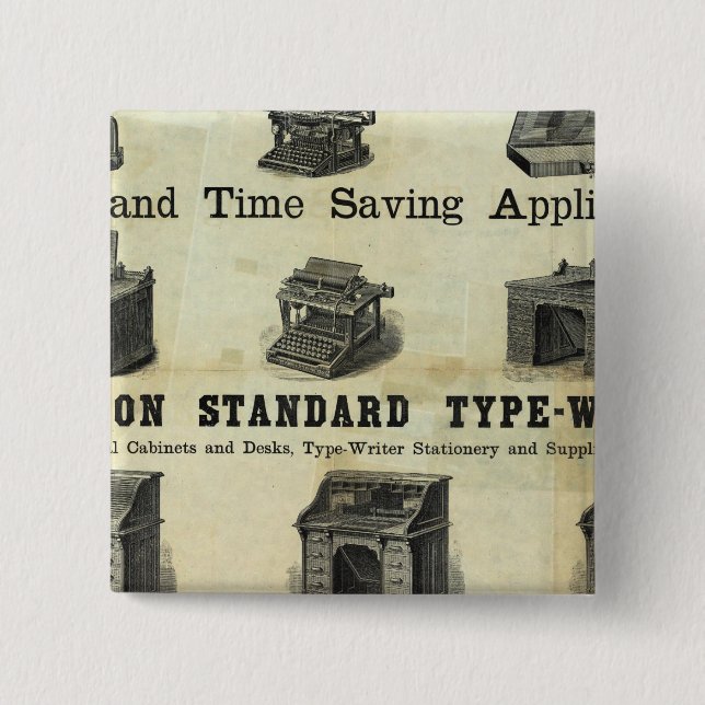 Advertisement with Guide Map 15 Cm Square Badge (Front)