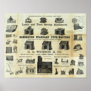 Advertisement with Guide Map Poster