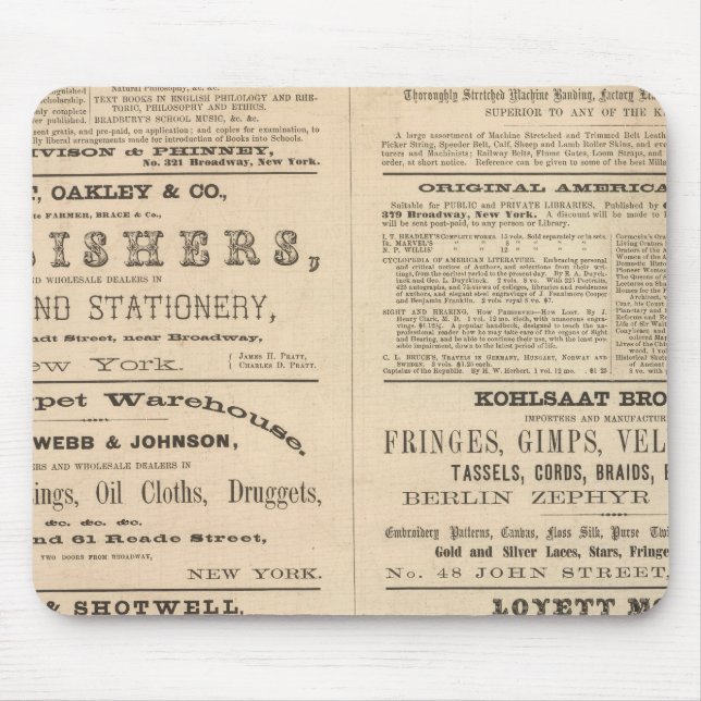 Advertisements for twelve companies, mouse pad (Front)
