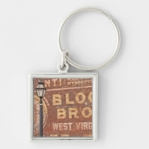 Advertisements on side of building key ring