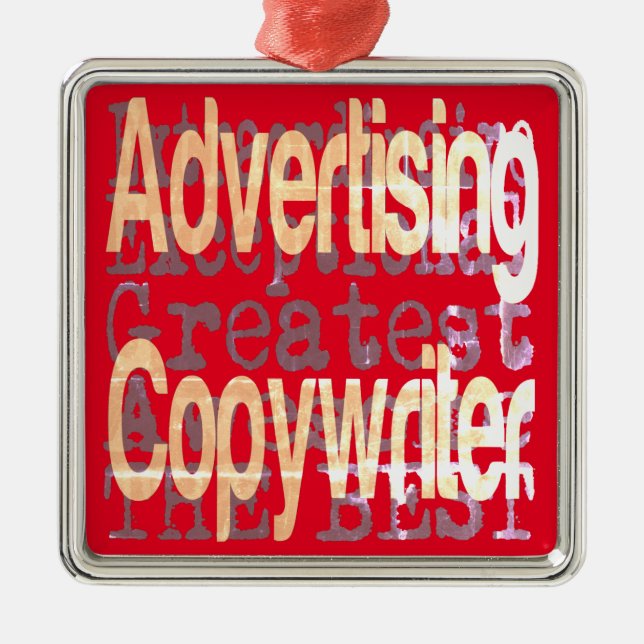 Advertising Copywriter Extraordinaire Metal Tree Decoration (Front)