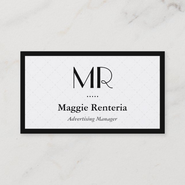 Advertising Manager - Clean Stylish Monogram Business Card (Front)