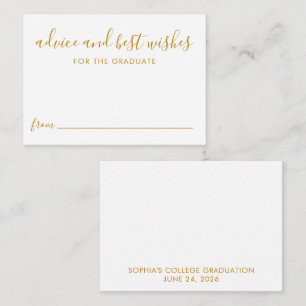 Advice And Best Wishes For The Graduate Gold Enclosure Card