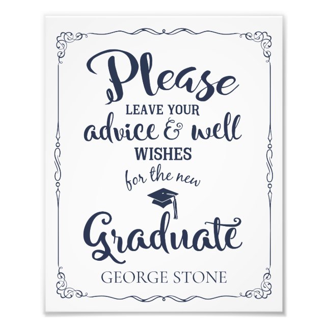 advice and well wishes graduation party sign (Front)