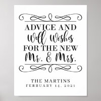 Advice and Well Wishes Wedding Poster/Sign