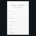 Advice and Wishes<br><div class="desc">These simple, eucalyptus green and white, modern, minimal, handwritten script Advice & Wishes sheets are perfect to have bridal shower, rehearsal dinner or wedding guests fill out for the happy couple. People will love having the prompts - they make it so easy to leave loving words of advice and well...</div>