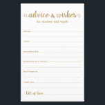 Advice and Wishes<br><div class="desc">These simple, gold and white, modern, minimal, handwritten script Advice & Wishes sheets are perfect to have bridal shower, rehearsal dinner or wedding guests fill out for the happy couple. People will love having the prompts - they make it so easy to leave loving words of advice and well wishes....</div>