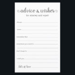 Advice and Wishes<br><div class="desc">These simple, grey and white, modern, minimal, handwritten script Advice & Wishes sheets are perfect to have bridal shower, rehearsal dinner or wedding guests fill out for the happy couple. People will love having the prompts - they make it so easy to leave loving words of advice and well wishes....</div>