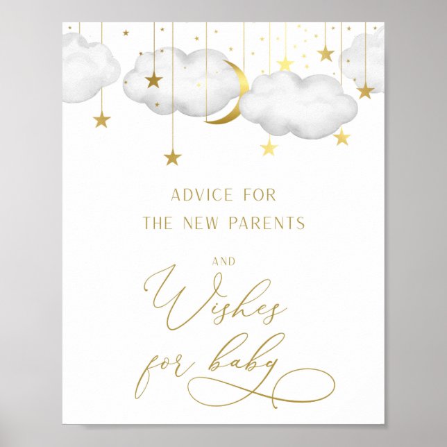 Advice and Wishes Baby shower Sign (Front)