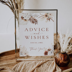Advice And Wishes Boho Wedding Sign 