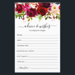 Advice and Wishes Burgundy Floral LGBTQ Wedding<br><div class="desc">These simple, floral, LGBTQ, handwritten script Advice & Wishes sheets with burgundy watercolor roses at the top are perfect to have bridal shower, rehearsal dinner or wedding guests fill out for the happy couple. People will love having the prompts - they make it so easy to leave loving words of...</div>