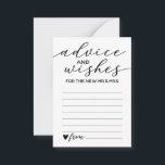 Advice And Wishes Card For The New Mr And Mrs<br><div class="desc">Simple,  elegant and classic. Keep it simple with black and white design,  guaranteed to compliment any colour scheme. Marriage advice and wishes card for wedding day fun and games.</div>