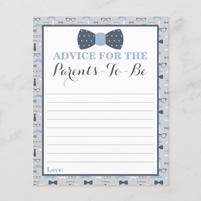 Advice and Wishes Card, Little Man (Front)