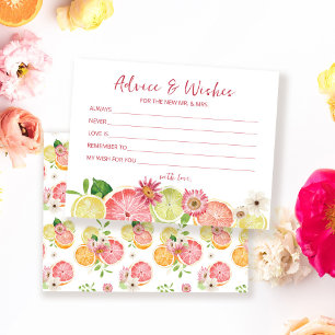 Advice and Wishes Citrus Bridal Shower Card