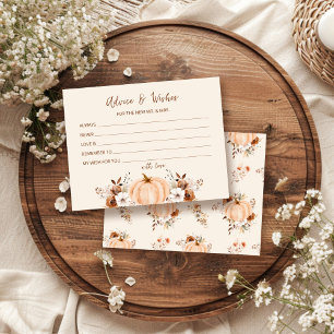 Advice and Wishes Fall Pumpkin Bridal Shower Card