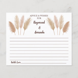 Advice and Wishes for Couple   Bridal Shower Card