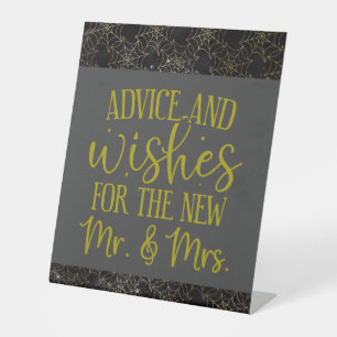 Advice and Wishes for the Mr and Mrs Wedding  Pedestal Sign