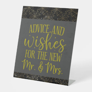 Advice and Wishes for the Mr and Mrs Wedding Pedestal Sign