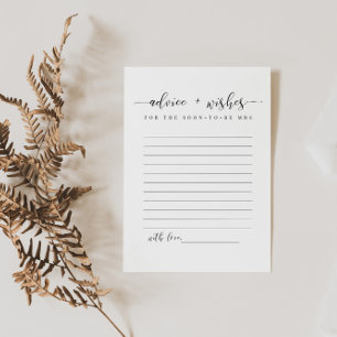 Advice and Wishes For The Soon To Be Bride Card