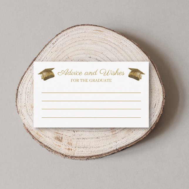  advice and wishes graduation party gold chic card (Creator Uploaded)