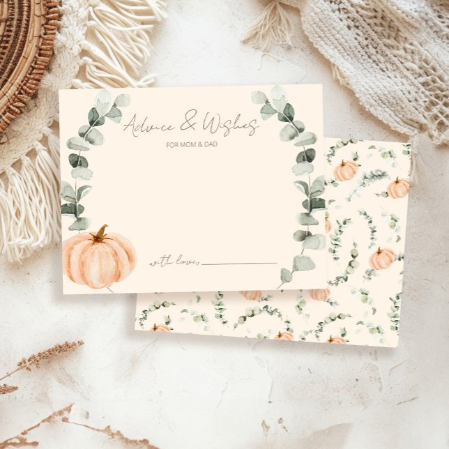 Advice and Wishes Little Pumpkin Baby Shower Enclosure Card (Creator Uploaded)