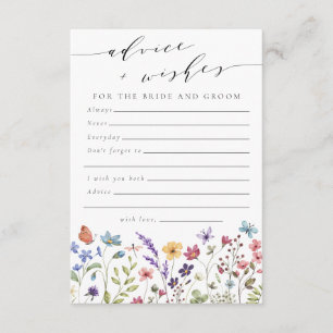 Advice and Wishes Love in Bloom Bridal Shower Card