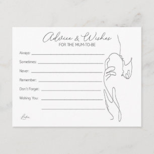 Advice and Wishes Mum To Be Card Baby Shower Games