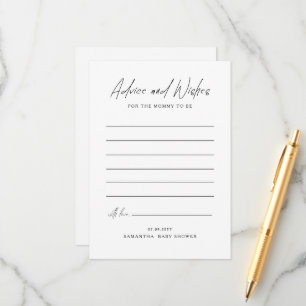 Advice and Wishes Mummy To Be Script Baby Shower Card