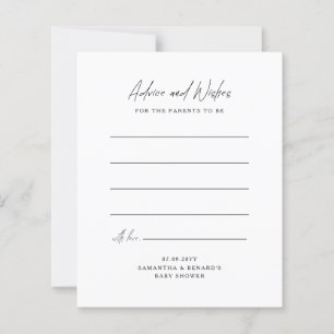 Advice and Wishes Parents To Be Baby Shower Card