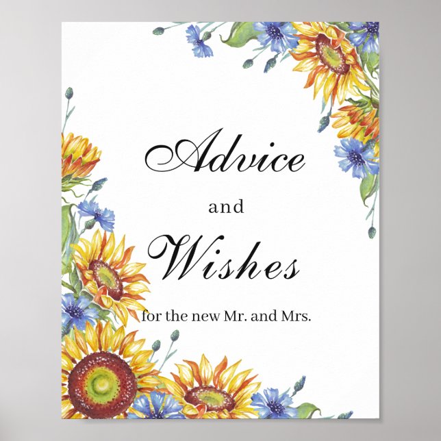 Advice and Wishes Poster Sign (Front)