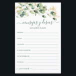 Advice and Wishes Spanish<br><div class="desc">These lovely, botanical, handwritten Spanish script Advice & Wishes (Consejos y Deseos) sheets with watercolor eucalyptus with gold embellishments at the top are perfect to have bridal shower, rehearsal dinner or wedding guests fill out for the happy couple. People will love having the prompts - they make it so easy...</div>