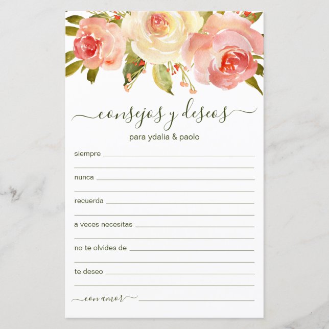 Advice and Wishes Spanish (Front)