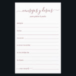 Advice and Wishes Spanish<br><div class="desc">These simple, modern, minimal, rose gold coloured handwritten script Consejos y Deseos sheets are perfect to have for your bridal shower, rehearsal dinner or wedding guests fill out for the happy couple. People will love having the prompts - they make it so easy to leave loving words of advice and...</div>