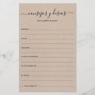 Advice and Wishes Spanish