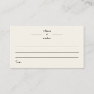 Advice And Wishes Wedding  Enclosure Card